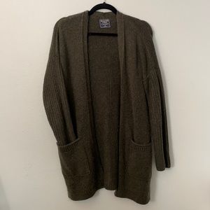Abercrombie Olive Green Oversized Cardigan